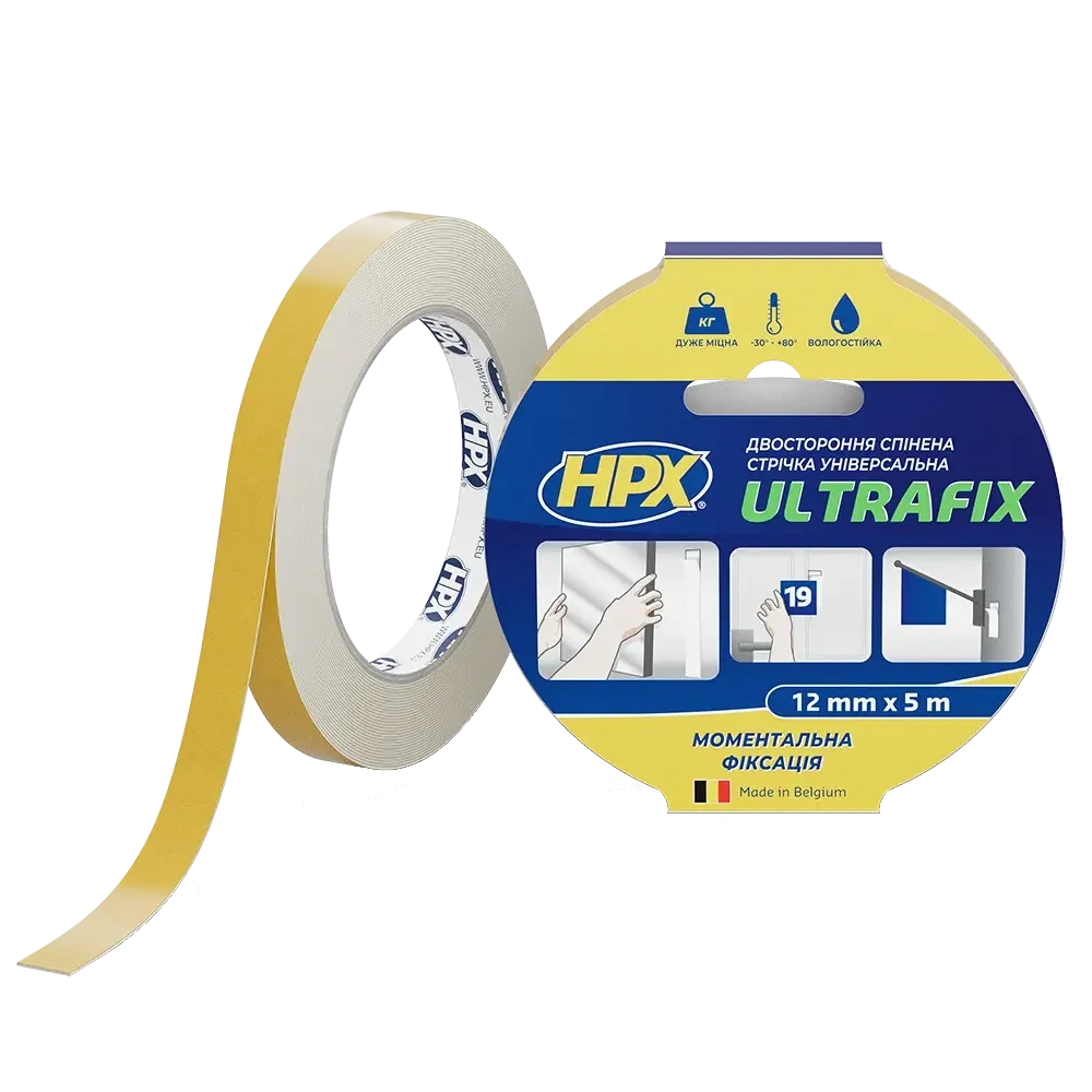 Стрічка двохстороння · HPX DSU1205 ULTRAFIX 12мм х 5м