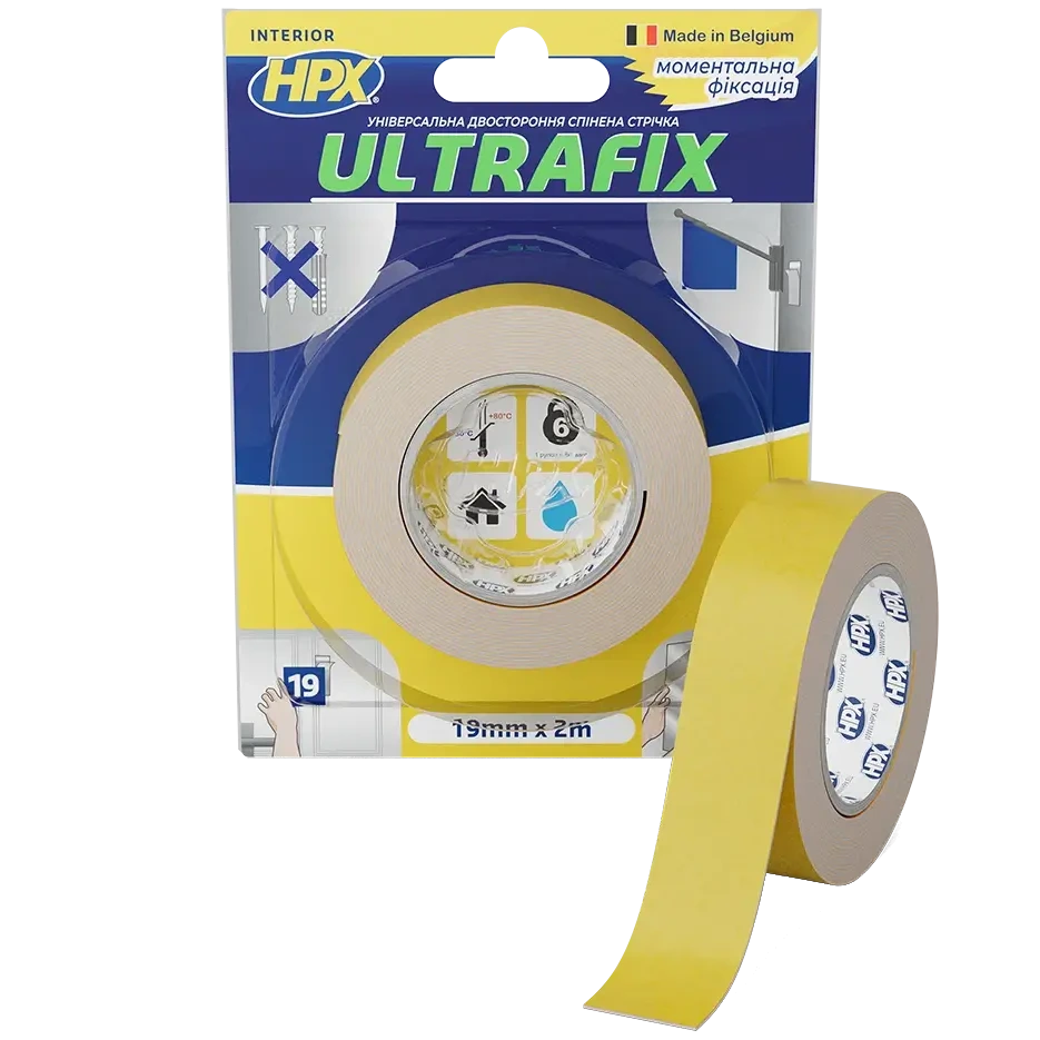 Стрічка двохстороння · HPX DSU1902 ULTRAFIX 19мм х 2м