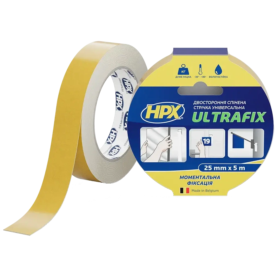 Стрічка двохстороння · HPX DSU2505 ULTRAFIX 25мм х 5м