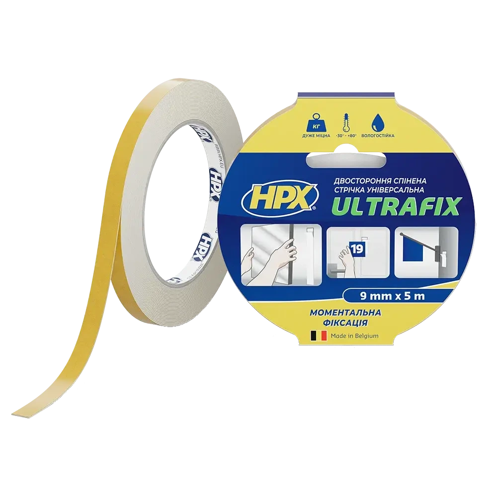 Стрічка двохстороння · HPX DSU0905 ULTRAFIX 9мм х 5м