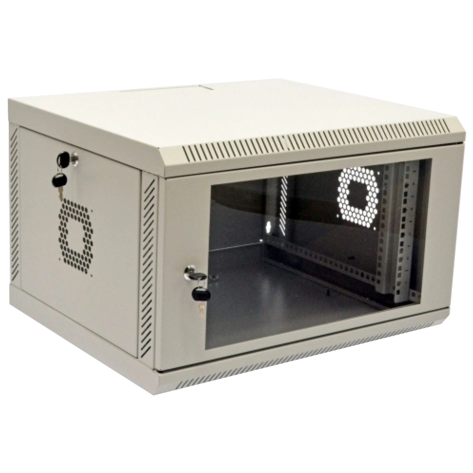 Шафа · 19" 6U, 600х500х373 мм акрилове скло сіра