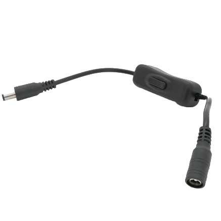 Подовжувач живлення з вимикачем · DC-F => DC-M (D 5,5x2,5мм) Black