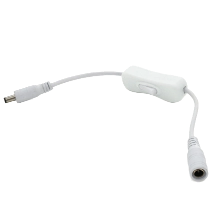 Подовжувач живлення з вимикачем · DC-F => DC-M (D 5,5x2,5мм) White