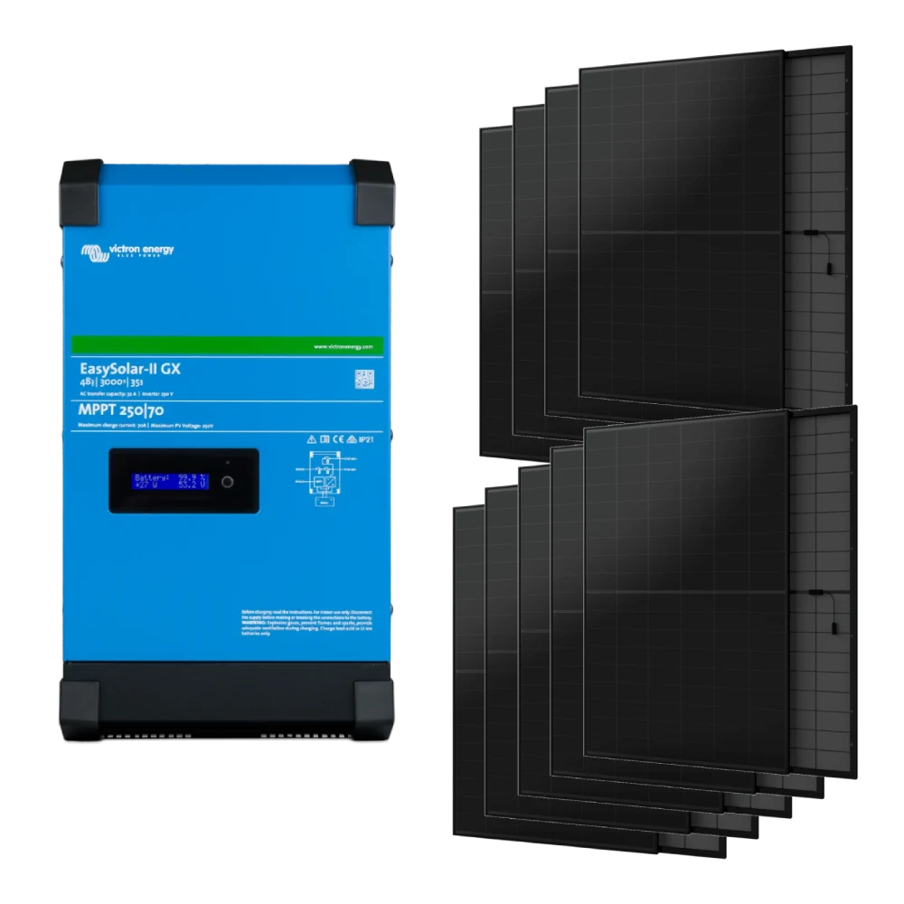 Система автономного живлення однофазна · Victron Energy EasySolar-II GX 48/3000/35-32 + AIKO-A445-MAH54Mb 2.4 кВт
