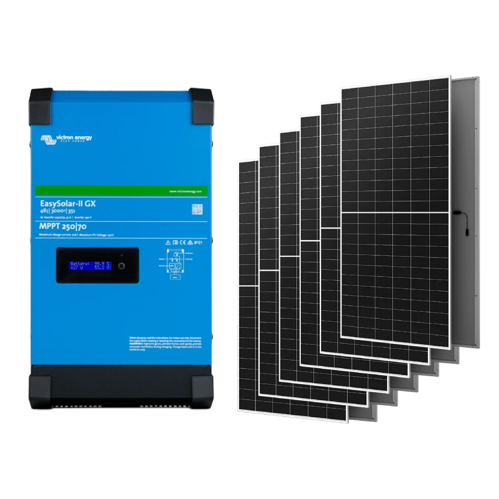 Система автономного живлення однофазна · Victron Energy EasySolar-II GX 48/3000/35-32 + AIKO G645-MCH72Dw 2.4 кВт