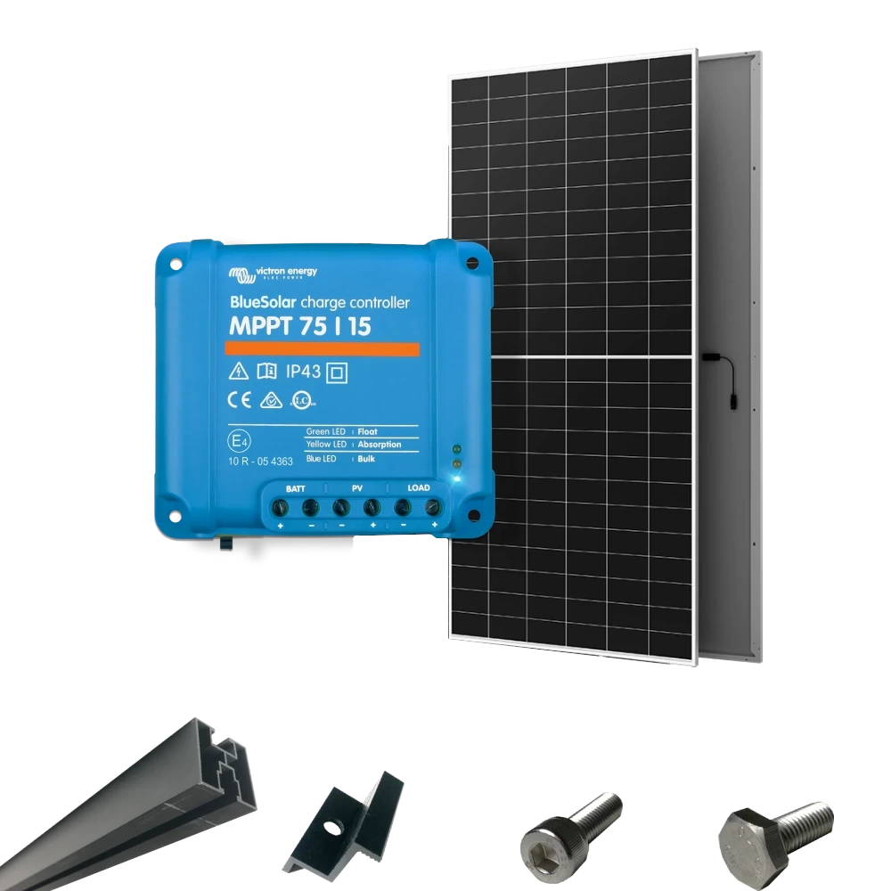 Система автономного живлення однофазна · Victron Energy BlueSolar MPPT 75/15 + AIKO G645-MCH72Dw