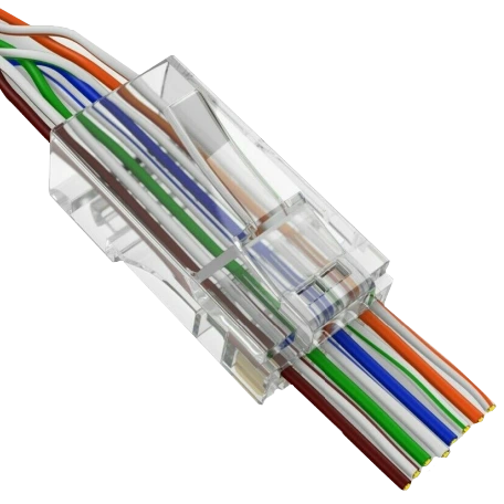 Конектор Merlion · RJ-45 8P8C UTP Cat-5 (50 шт/уп.) для наскрізного підключення
