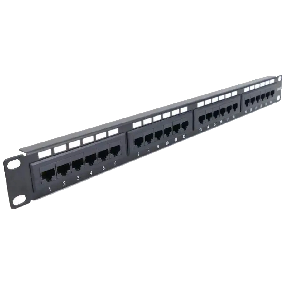 Патч-панель Hypernet · NVC-PN-12/24 CAT5/CAT6 19" 1U 24 порти екранована