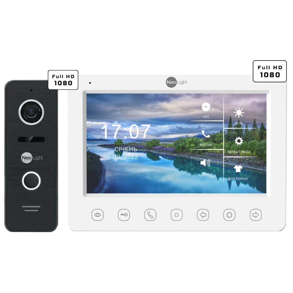 Комплект відеодомофону · Neolight KAPPA+ HD WF + PRIME FHD Black з кутком