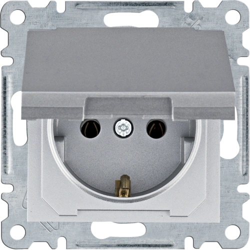 Розетка із з/к з кришкою · Hager Lumina WL1152 16А/230В
