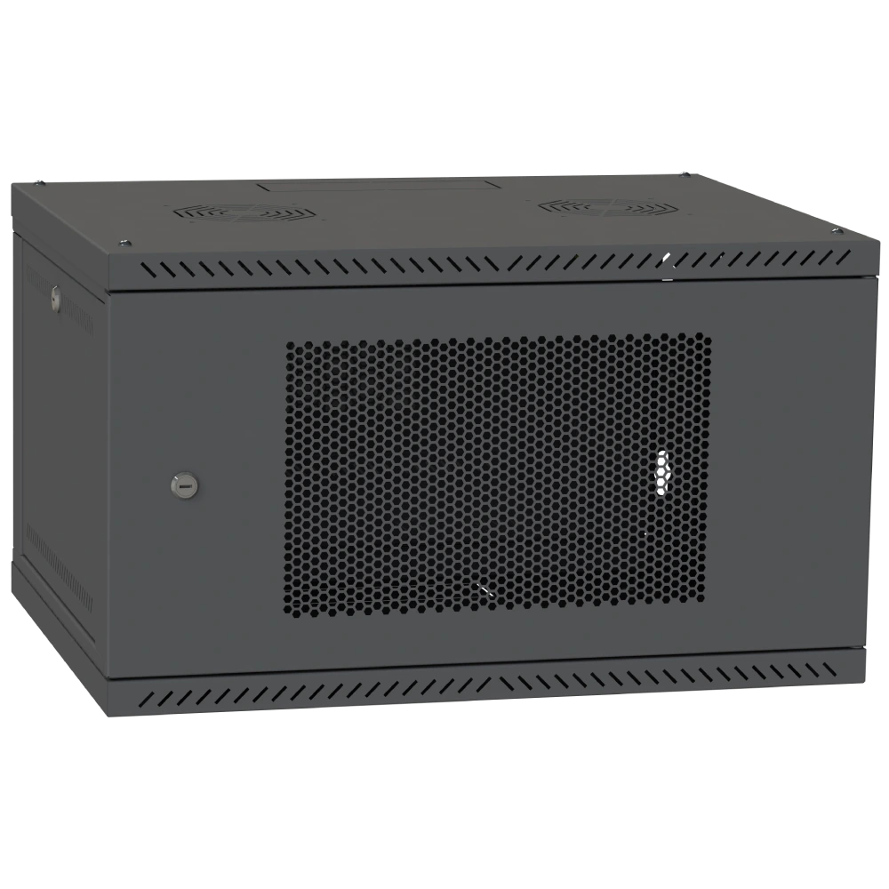 Шафа серверна · IPCOM CH-6U 600x600 перфорація RAL9005