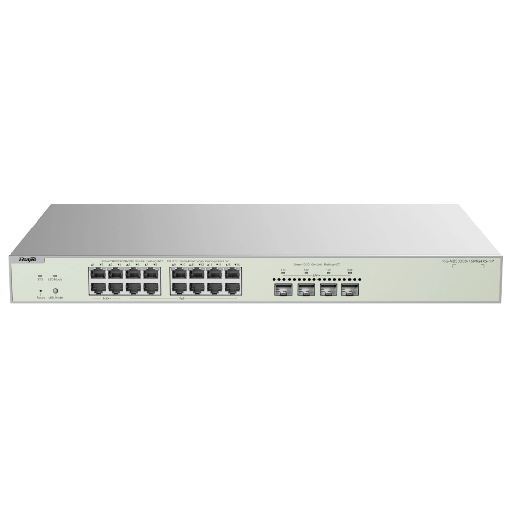 Комутатор 20 портів керований · Ruijie RG-NBS3300-16MG4XS-HP PoE