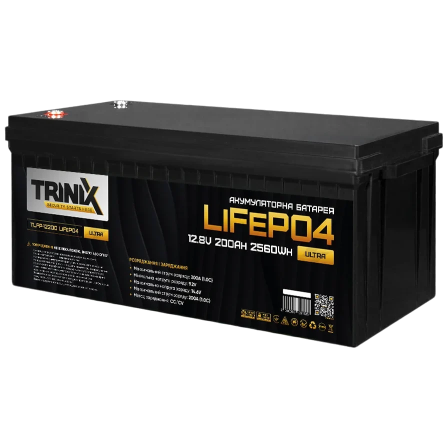 Літієва акумуляторна батарея · TRINIX TLFP-12200 Ultra 200А•г 12В