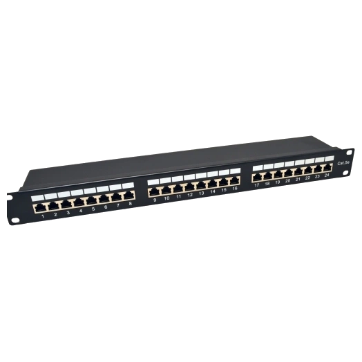 Патч-панель · 19″ 24xRJ-45 FTP кат. 5e