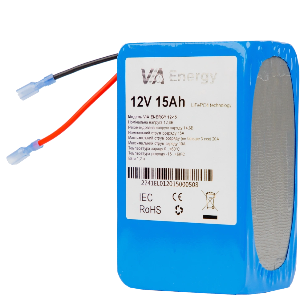 Акумуляторна батарея літієва 12В, 15А•г · VIA Energy