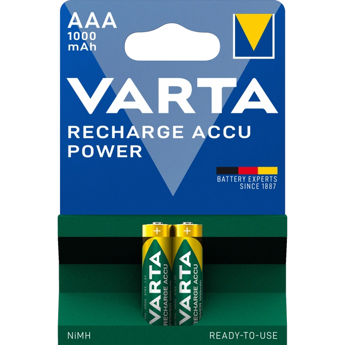 Аккумулятор AAA · VARTA RECHARGEABLE ACCU 1000mAh BLI 2 NI-MH (READY 2 USE)
