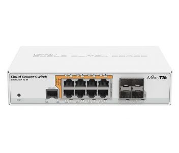 Комутатор 8 портів керований · MikroTik CRS112-8P-4S-IN PoE