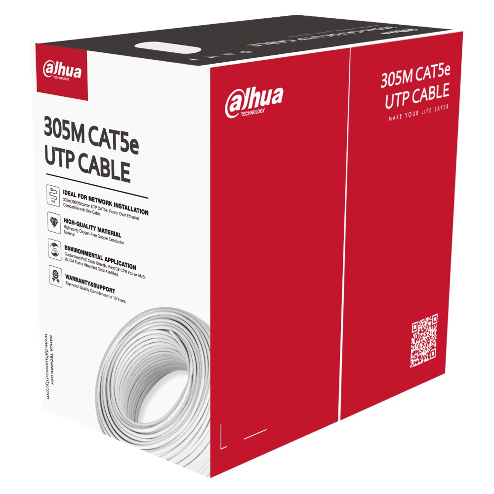 кабель внутрішній UTP CAT5e 305 м (0.5 мм) · DH-PFM920I-5EU-U