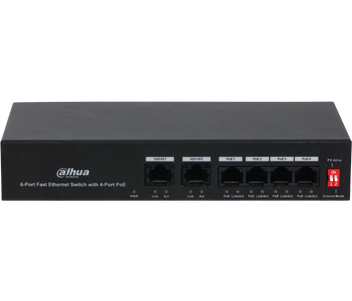 Комутатор 4 порти некерований · Dahua DH-PFS3006-4ET-36 РоЕ