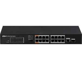 16-портовий некерований POE комутатор · DH-PFS3117-16ET-135
