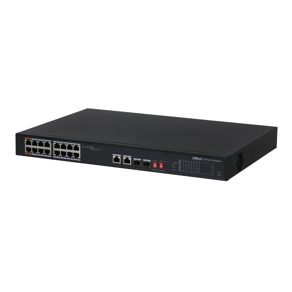 16-портовий некерований PoE · DH-PFS3218-16ET-135