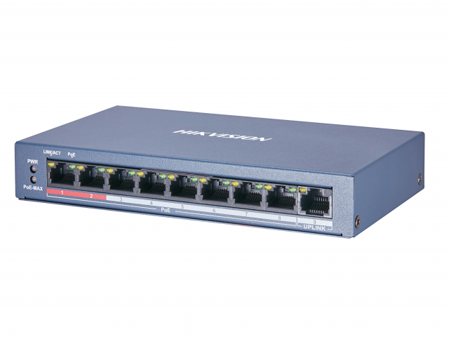 Комутатор 8 портів некерований · Hikvision DS-3E0109P-E/M(B) POE