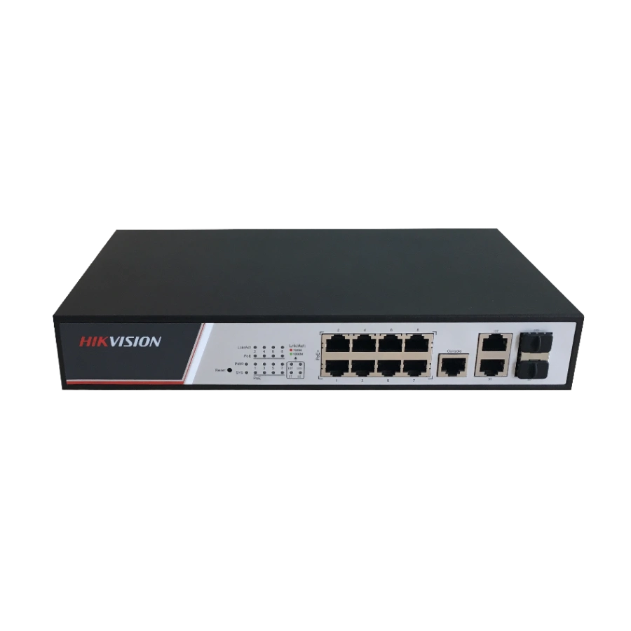 Комутатор 8 портів керований · Hikvision DS-3E2310P PoE