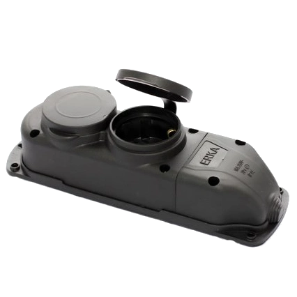 Колодка подвійна із заглушкою 2*16 (каучук) · ERKA 6002