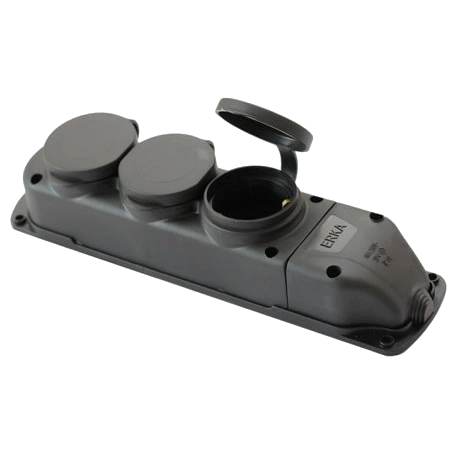 Колодка потрійна із заглушкою 3*16 (каучук) · ERKA 6003
