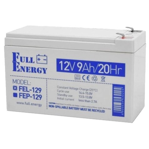Свинцево-кислотна акумуляторна батарея · Full Energy FEL-129 9А•г 12В гелева
