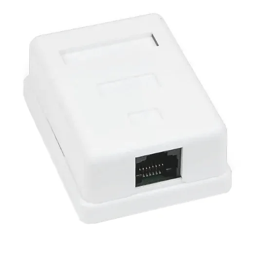 Розетка 1-портова RJ45 UTP, біла, 5E · MB-UTP1