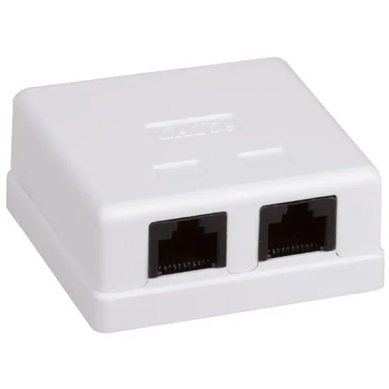 Розетка 2-портовая RJ45 UTP, біла, 5E · MB-UTP2