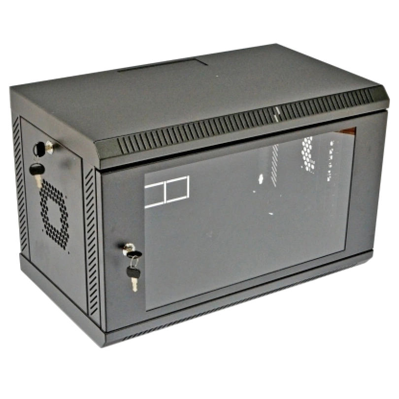 Шафа акрилове скло, чорна · 6U, 600х350х373 мм