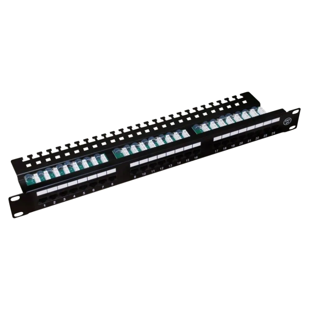 Патч-панель 24 порта 19" з менеджментом кабеля · Hypernet PP-UTP24-WMR
