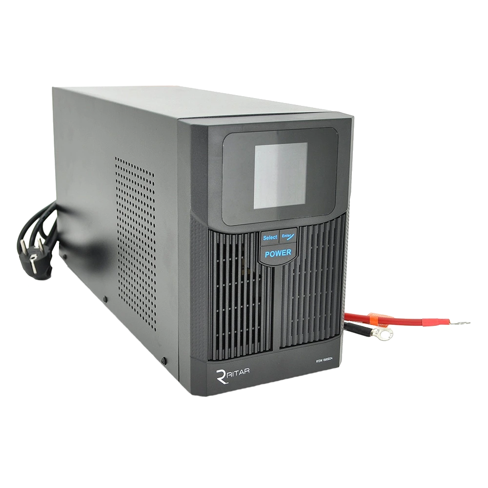 ДБЖ з правильною синусоїдою під зовнішній АКБ · RITAR RTSW-1500 LCD 1500VA 24В