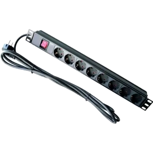 Фільтр 8 розеток + кабель 1,8м 19'' з вимикачем · Hypernet SPP8