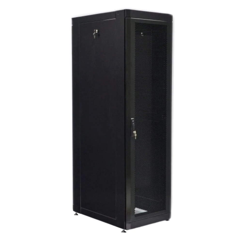Шафа 19" 42U, 610х865 мм (Ш*Г), посилена, перфоровані двері (66%), чорна · UA-MGSE4268MPB