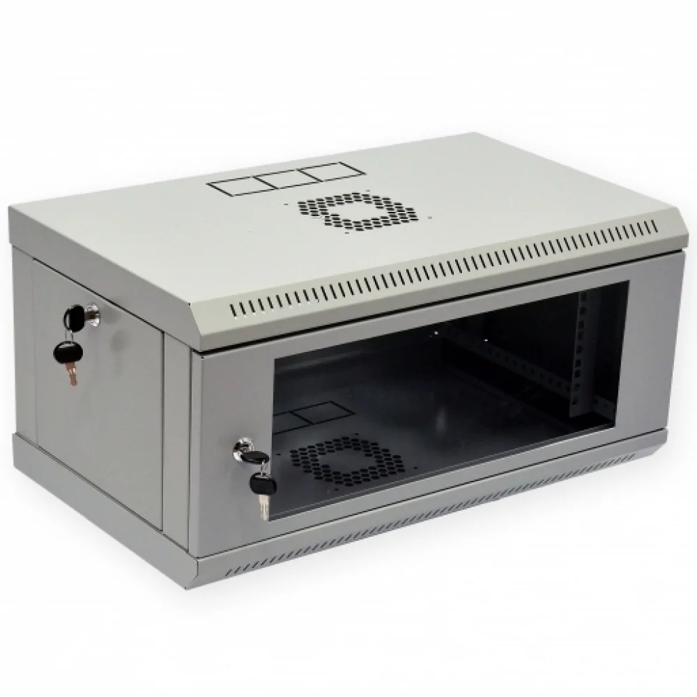 Шафа 19" 4U, 600x350x284мм (Ш*Г*В), економ, акрилове скло, сіра · UA-MGSWL435G