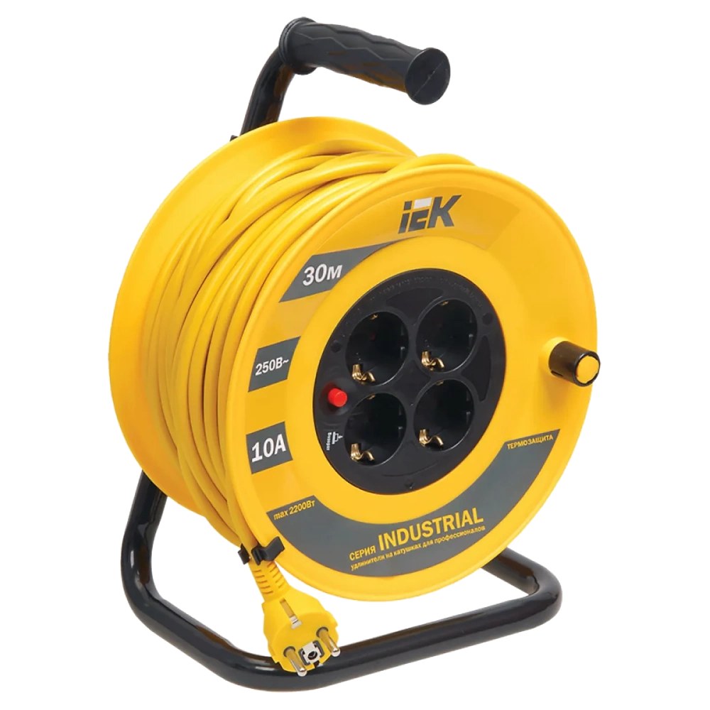 Подовжувач-катушка 4гн 30м З/К УК30 т/з (3х1,5мм2) IP44 · IEK
