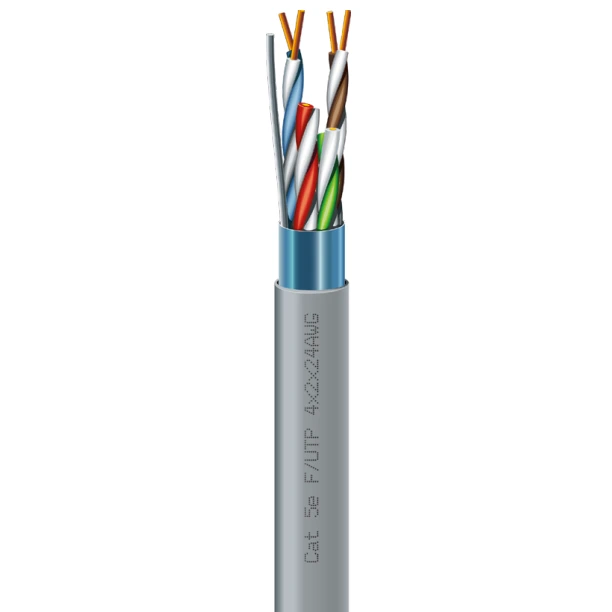 Кабель вита пара ЗЗКМ (FTP мідь внут) · Cat. 5e F/UTP 4х2х24 AWG (7091000) бухта 305м.