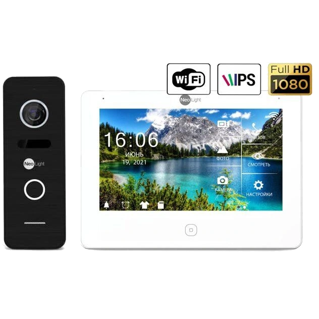 Комплект відеодомофона NeoLight · NeoKIT HD Pro WF Black