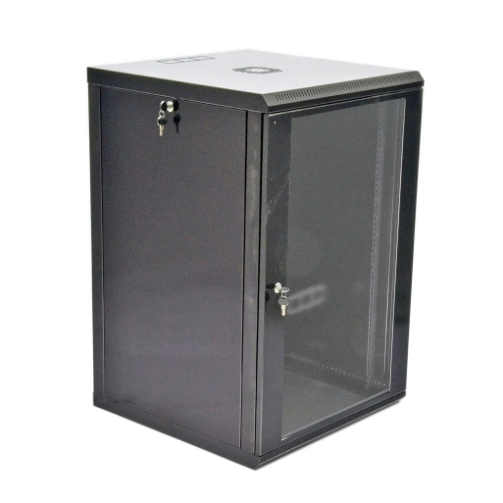 Шафа 19"18U, 600x600x907мм (Ш*Г*В), економ, акрилове скло, чорна · UA-MGSWL186B
